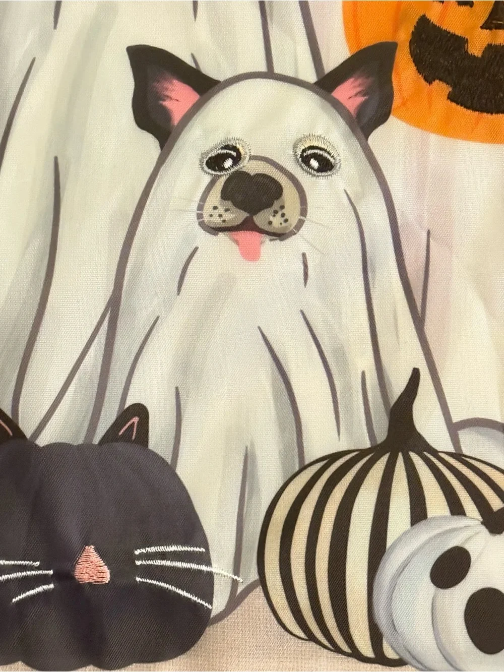 Meadow Creek Halloween Ghost Pets Garden Flag - Trick or Treat Dog Cat Yard Deco